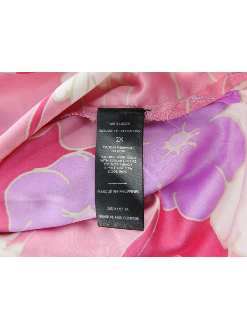 Natori Floral Pajama Set 2X Pink Purple Lounge Sleepwear Button Front Set 2pc - Picture 5 of 7